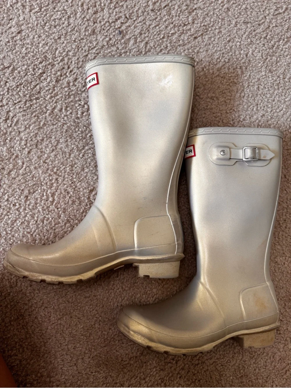 Hunter KIDS' ORIGINAL NEBULA WATERPROOF RAIN BOOT IN PALE GOLD